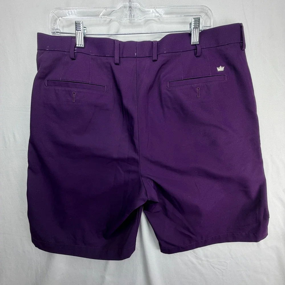 Peter Millar Crown Sport Mens Purple Performance Golf Shorts Size 36 Flat Front